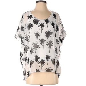 Bailey 44 Sheer Palm Tree Blouse l SIZE XS